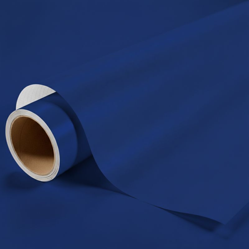 Dimexact - Covering bleu outremer mat pour surface plane avec colle airflow - 122 cm x 5 m - En Rouleau