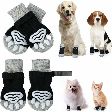 Chaussettes pour chien antidérapantes avec protection des griffes pour chien, chaussettes pour chien, contrôle de la traction, vêtements d'intérieur, adaptées aux chiens et chats de petite à très gran