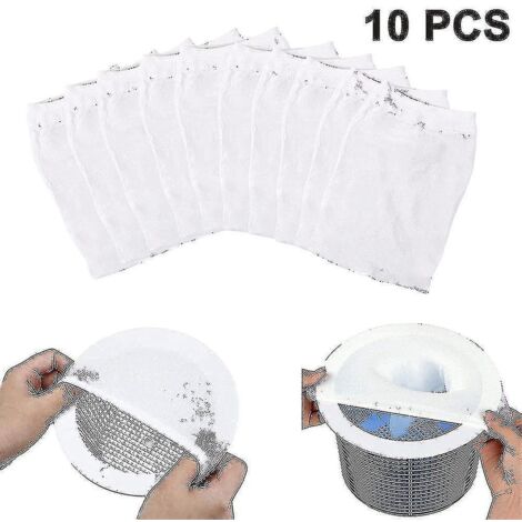 Chaussettes pour écumoire de piscine - Protection idéale pour les filtres, paniers et écumoires - Lot de 10