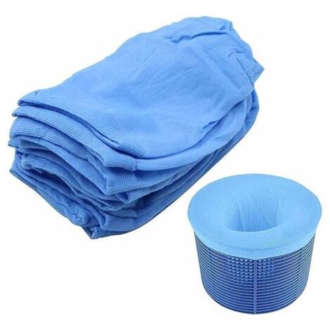 Chaussettes Skimmer Piscine Pool Socks - 10 Pièces Bleues durables en Nylon élastique pour Panier, Filet filtres, Feuilles, Pollen, Insectes, Tissu d'écumeur Peuvent Emprisonner Pollen, Cheveux