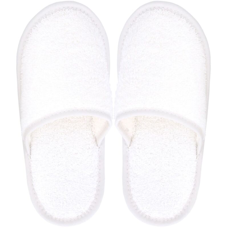 Chaussons de bain - PURE - Blanc - Taille Small (S) - Éponge 350 g/m2 - Semelle élastomère anti-dérapante