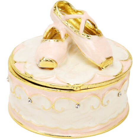 Chaussons de Ballet à Paillettes - Boîte à Bijoux Décorative avec Porte-Bague