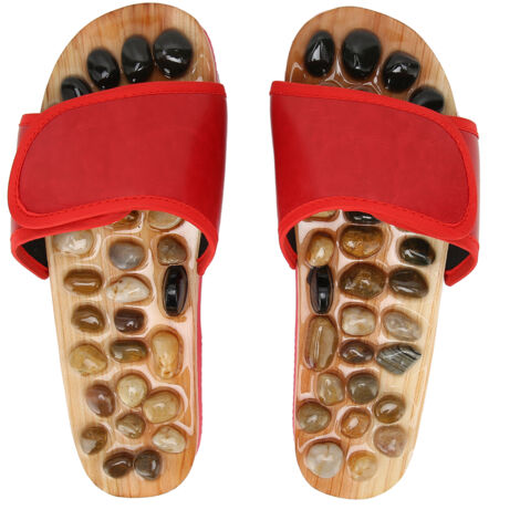 Chaussons de Massage des Pieds en Acupression - Outil de Réflexologie pour Détente et Soulagement du Stress - Rouge Taille 35‑36