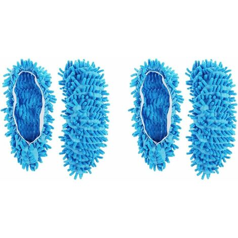Chaussons de Nettoyage,Multifonction Poussière Mop Chaussures,Chausson Serpillere,Chaussons Mop,Chausson Microfibre Nettoyage,Chausson Menage,Chaussons Poussière,Convient pour la Maison,2 Paires