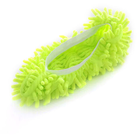 Chaussons drageoirs à fibres Chenille Multifonctions - Modèle Lavable à Machine, pour Sols, Fenêtres et Voitures - Taille 17x15cm, 30g (Inclus: 1 Paire)