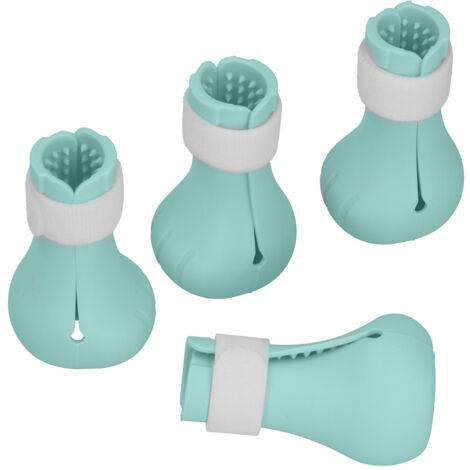 Chaussons en Silicone pour Chats - Protection Anti-Rayures et Griffes - Idéal pour le Bain et la Toilettage (Vert Menthe)