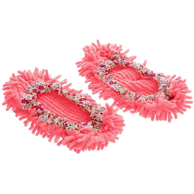 Chaussons Serpillière Lavables avec Semelles Amovibles pour Nettoyage Maison