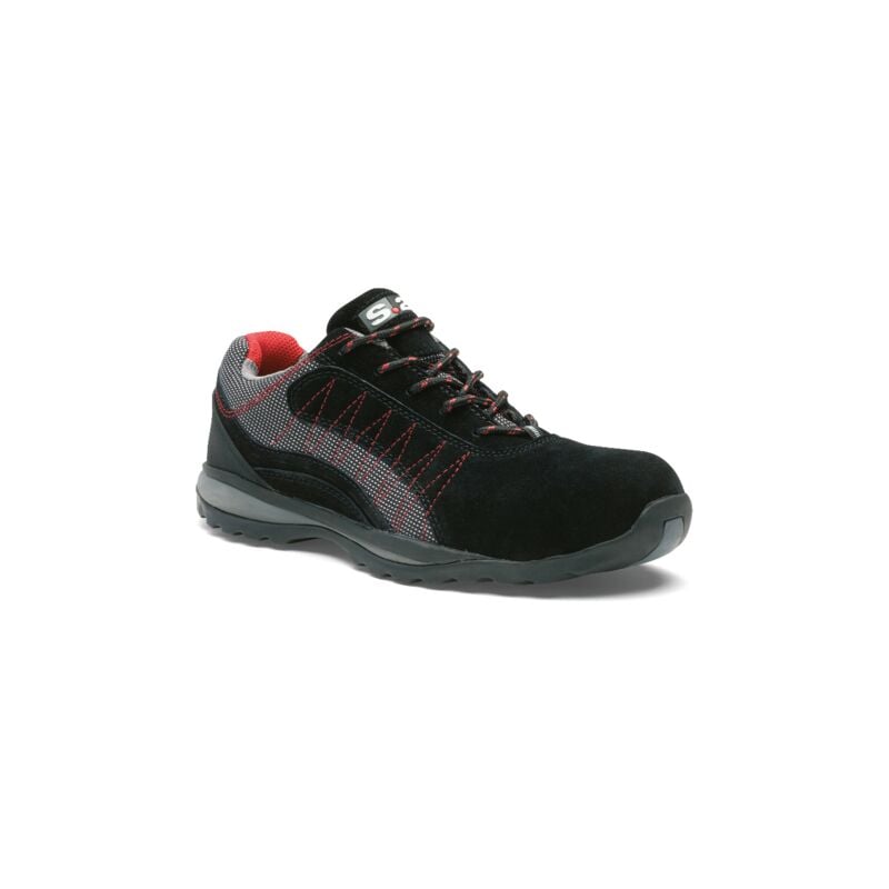 Chaussure basse ZEPHIR S1P - S 24 BOSSI INDUSTRIE - Cuir croûte velours noir/toile grise - Taille 45 - 5122-45