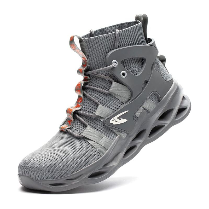 Chaussure de Securité Homme Femmes Légères Montante Basket de Securite S3 Respirante Chaussures de Travail Embout Acier - Gris 41EU 25.5cm Aafgvc