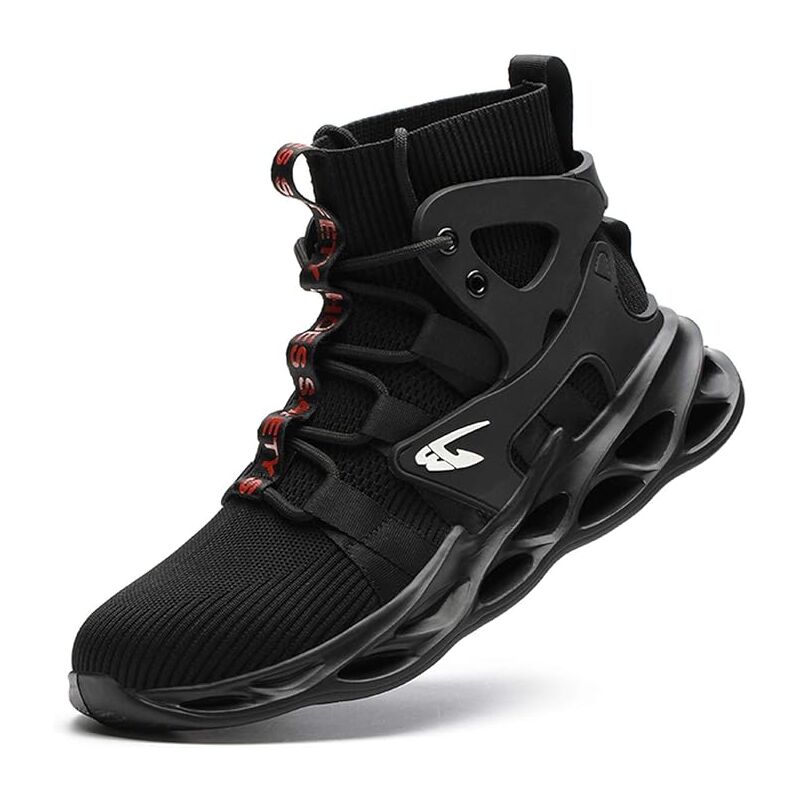 Chaussure de Securité Homme Femmes Légères Montante Basket de Securite S3 Respirante Chaussures de Travail Embout Acier - Noir 44EU 27cm Aafgvc