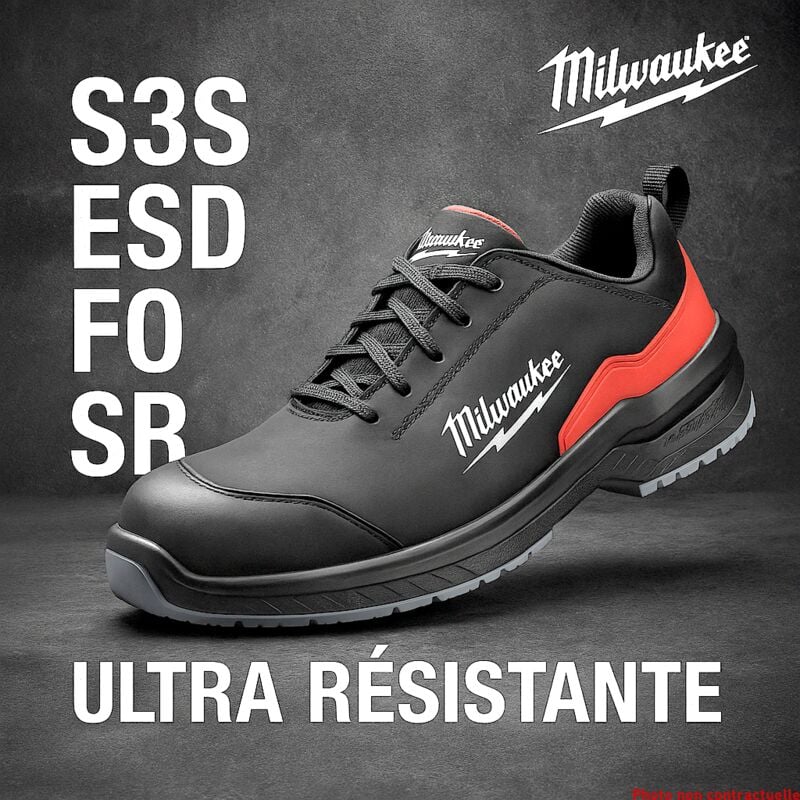 Chaussure de sécurité basse MIWAUKEE FLEXTRED™ S3S ESD FO SR - Protection, confort et légèreté Taille: 44
