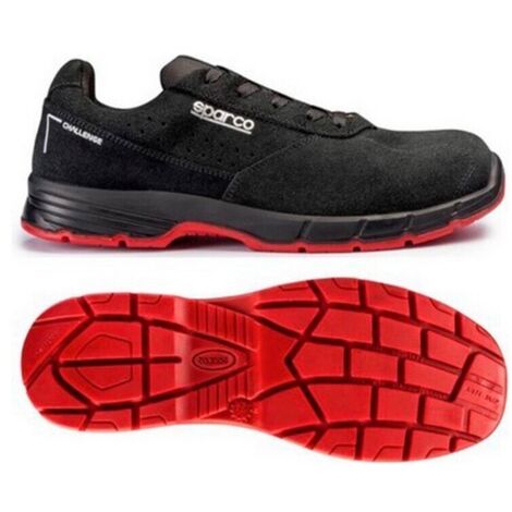 Chaussure de se'curite' basse Sparco Challenge Hinwil ESD S1P SRC noire N.37 en daim et nylon avec embout pour usage exte'rieur et inte'rieur Nero 37