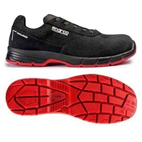 Chaussure de se'curite' basse Sparco Challenge Hinwil ESD S1P SRC noire N.45 en daim et nylon avec embout pour usage exte'rieur et inte'rieur Nero 45