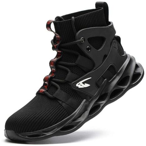 Chaussure de Securité Homme Femmes Légères Montante Basket de Securite S3 Respirante Chaussures de Travail Embout Acier - Noir 42EU 26cm,--
