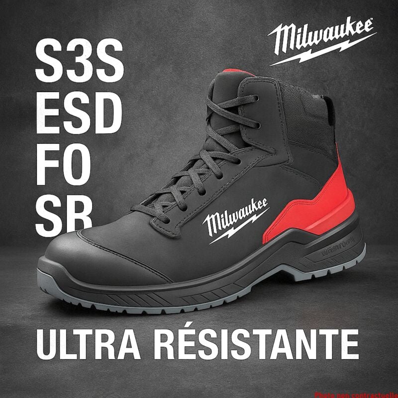 Chaussure de sécurité montante miwaukee flextred™ S3S esd fo sr - Protection, confort et légèreté Taille: 43