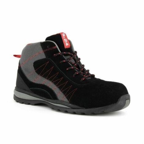 Chaussure haute LEVANT S1P - S 24 BOSSI INDUSTRIE - Cuir croûte velours noir/toile grise - Taille 45 - 5222-45