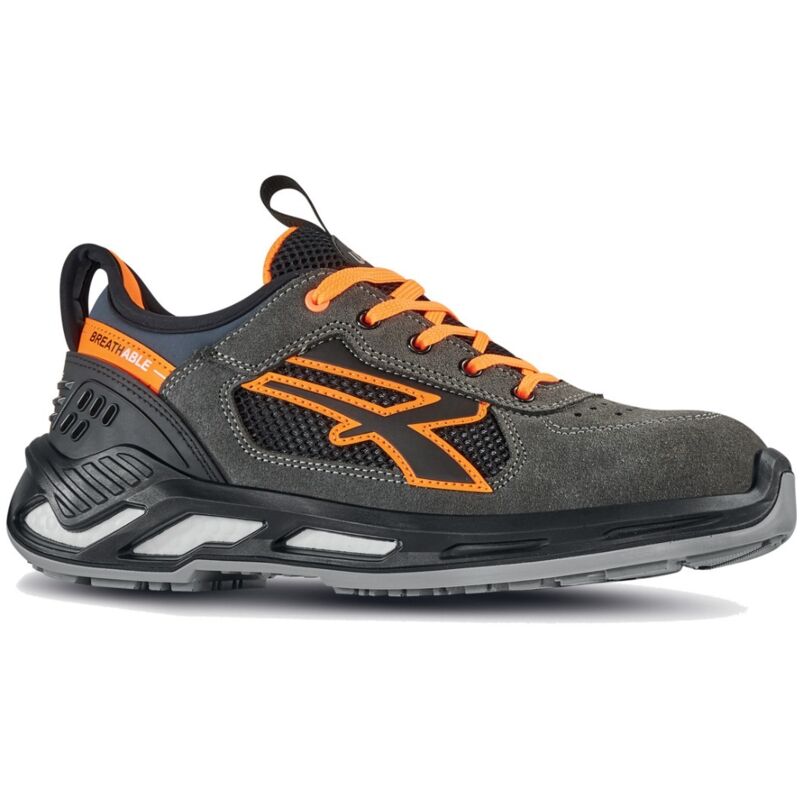 U.power Chaussure de sécurité Ryder Gr.43 gris/orange S1P src esd EN20345 Cuir - RS20016-43