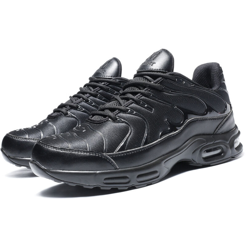 Chaussures à Bout en Acier pour Hommes Chaussures de Travail Légères et Confortables Antidérapantes,Noir,42