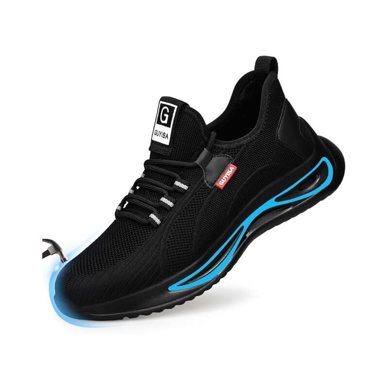 Chaussures à bout en acier pour hommes,Chaussures de sécurité légères et confortables Bout en acier Chaussures de travail de construction