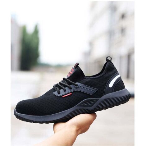 Chaussures à embout d'acier pour hommes et femmes, chaussures de travail légères, baskets antidérapantes, chaussures de sécurité imperméables, chaussures de tennis confortables 40EU