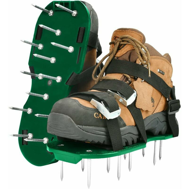 Chaussures Aerateur Pelouse, Aérateur de Pelouse avec Sangles Réglables et Boucles en Métal, Sandales Aérateur Pelouse pour Pelouse Cour, Jardin,