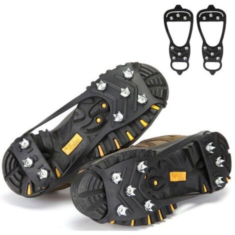 Chaussures antidérapantes - INF - Pointes Black - Taille 38-43 - 8 crampons en acier - Sports d\'hiver