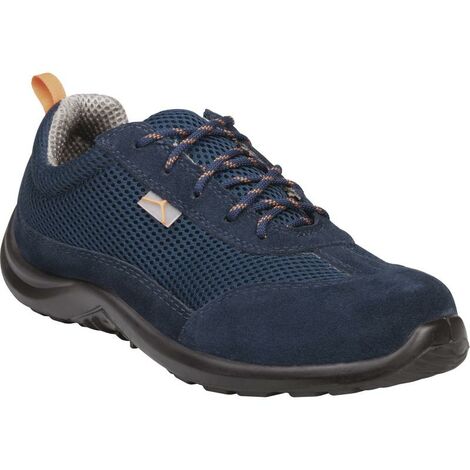 CHAUSSURES BASSES DELTA PLUS CUIR CROUTE VELOURS ET MESH - S1P SRC BLEU MARINE - COMOSPBL0 44