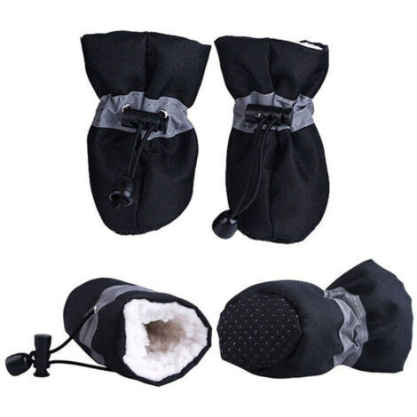 Chaussures Chien Antidérapantes,Botte pour Chien，Protecteur de Patte, Ces Boots de (Noir)