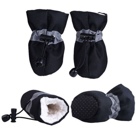 Chaussures Chien Antidérapantes,Botte pour Chien，Protecteur de Patte, Ces Boots de (Noir)