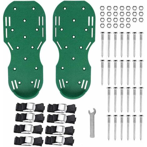 Chaussures D'aérateur de Gazon, Sandales D'aération à Pointes Robustes pour Sol à Sangles Ajustables Chaussures à Crampons pour Jardin，Fonepro