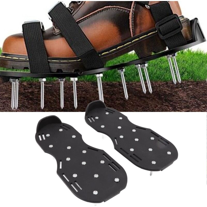 Chaussures D'Aérateur de Pelouse, Chaussures D'aération Réglables, Aérateurs de Pelouse Manuels à Sangle Améliorée, Aérateur de Pelouse Robuste