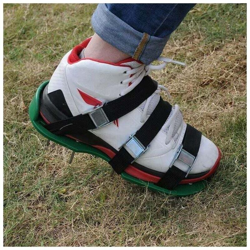 Chaussures d'ameublement pour gazon de jardin, pointes 57mm et attaches universelles Sandales aérateurs de gazon