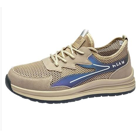 Chaussures d'assurance du travail respirantes d'été, chaussures de travail antidérapantes à semelle souple, chaussures de travail légères et confortables pour hommes, anti-écrasement 41