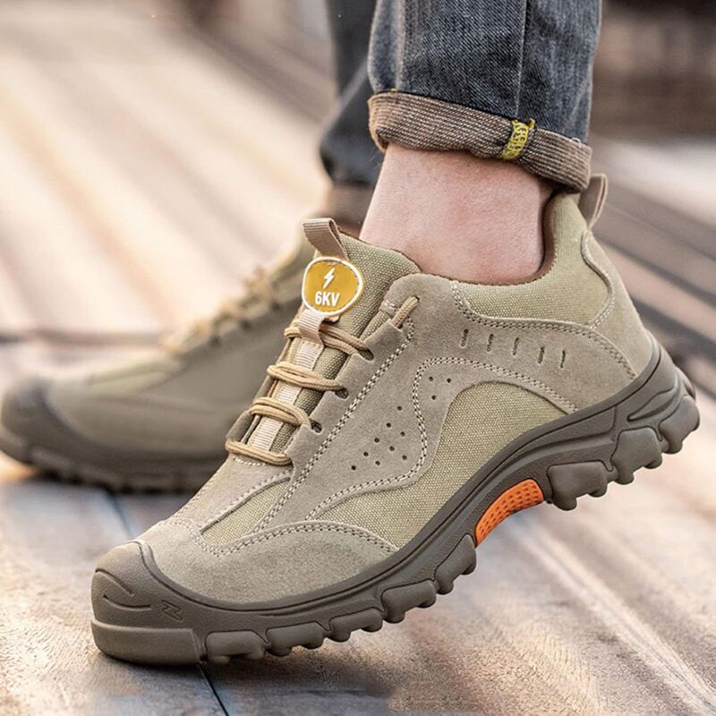 Chaussures d'assurance du travail, tige imperméable, anti-écrasement, anti-perforation, respirantes, chaussures de sécurité de travail quatre