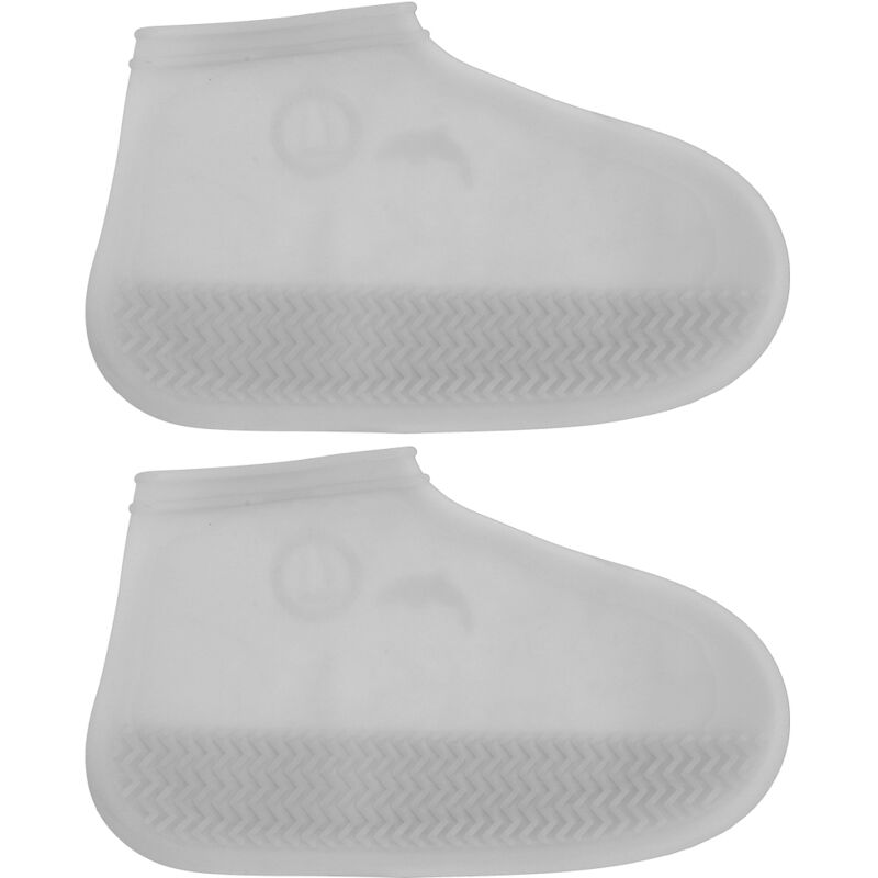 Chaussures de Pluie Imperméables Réutilisables pour Femmes et Hommes, Protections Extérieures pour Bottes (Blanc)