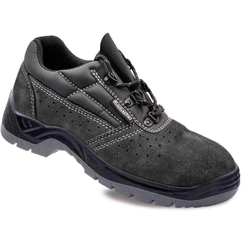 Chaussures desafety shoes src taille 48 blackleather fente perforée en cuir gris S1P src taille 48 blackleather