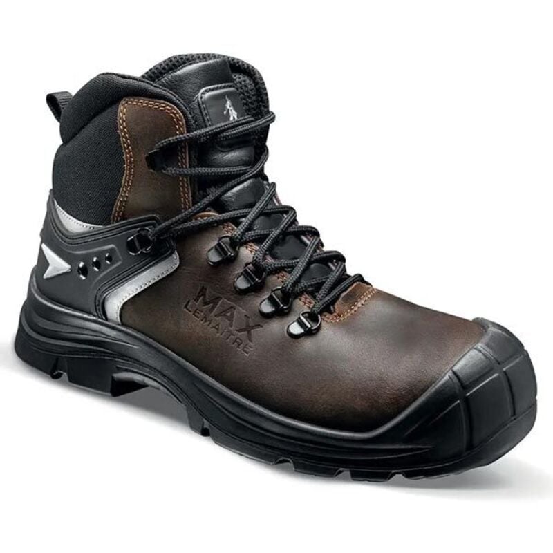 Chaussures de sécurité haute en cuir MAX UK S3 SRC marron 2.0 P47 - LEMAITRE SECURITE - MAUBS30BN.47