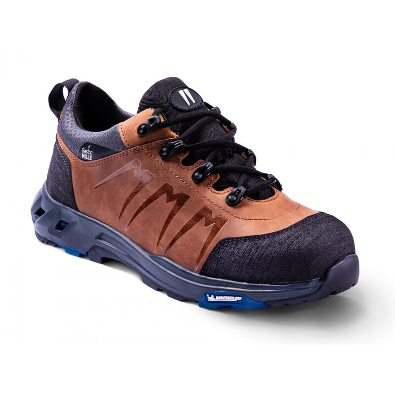 Basket basse de sécurité marron Gaston Mille pour homme maçon btp Addict brown s3 hro src hi ci - ADBM3 45