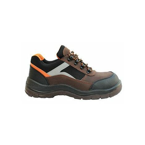 Chaussures De Sécurité Coupe Basse, Tige Cuir, Nubuck Et Cordura, Doublure Mesh 3d, Semelle Pu, Embout Et Semelle Acier. Iso 203