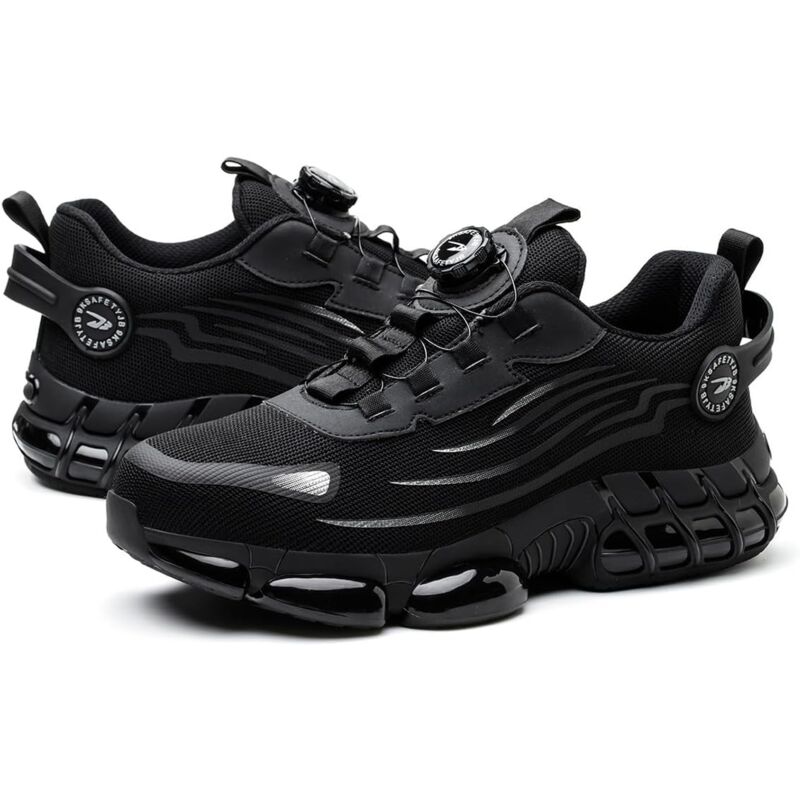 Treetalk - Chaussures de sécurité de travail anti-écrasement et anti-perforation, chaussures de sécurité à lacets à boucle rotative, chaussures de