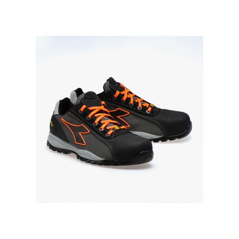 Chaussures de sécurité basses noir-orange Diadora utility glove net low pro S1PL fo sr hro esd - 181122C8321 43