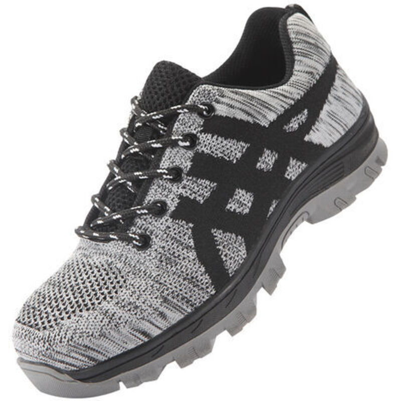 Chaussures de sécurité, embout en acier pour hommes, protection confortable, légères, respirantes, chaussures de travail unisexes, gris（43 EU）