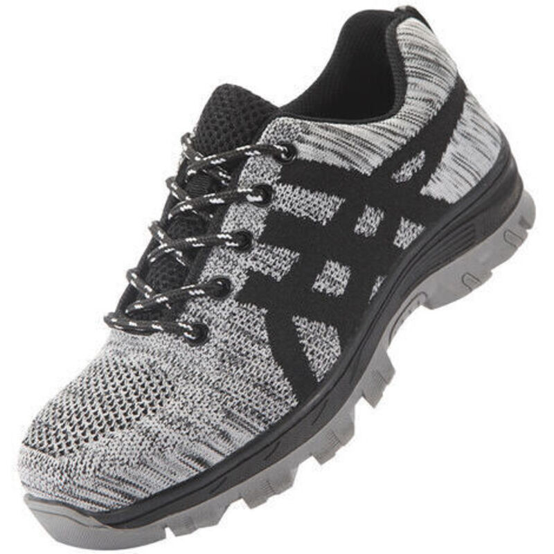 Chaussures de sécurité, embout en acier pour hommes, protection confortable, légères, respirantes, chaussures de travail unisexes, gris（43 EU）