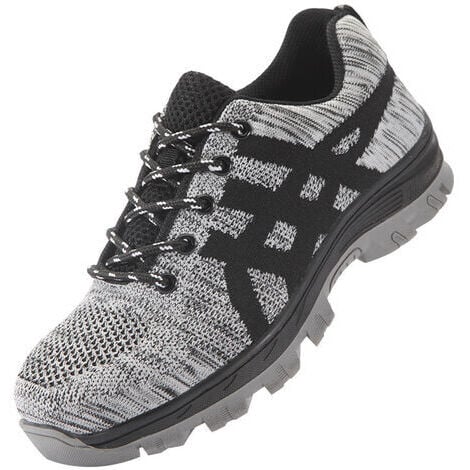 ODIPIE Chaussures de sécurité, embout en acier pour hommes, protection confortable, légères, respirantes, chaussures de travail unisexes, gris（43 EU）