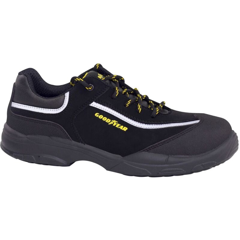 Chaussures de sécurité Goodyear en cuir Nubuck hydrofuge noir Taille 35