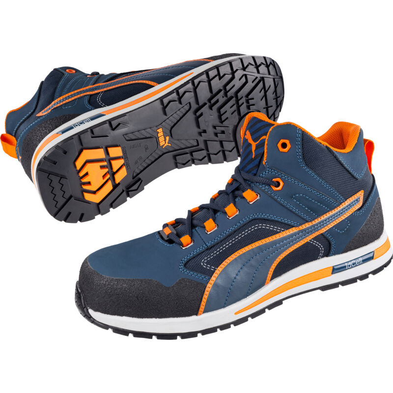 FP - Baskets de sécurité hautes S3 puma Crosstwist Mid 633140 - Orange / Bleu clair - 41