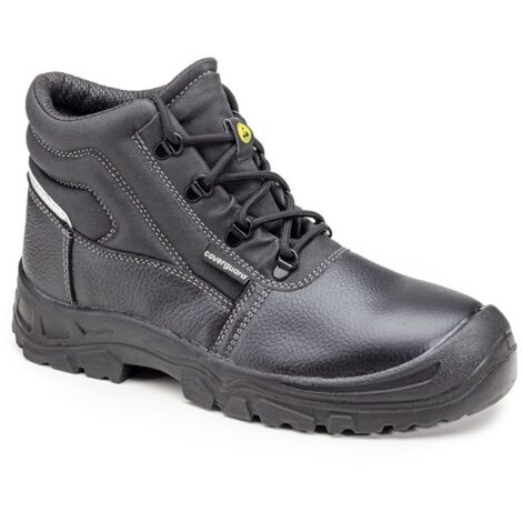 MANLADUO Chaussures De Travail Montantes Homme - Cuir Imperméable Semelle Épaisse Noires Taille 41.5 EU