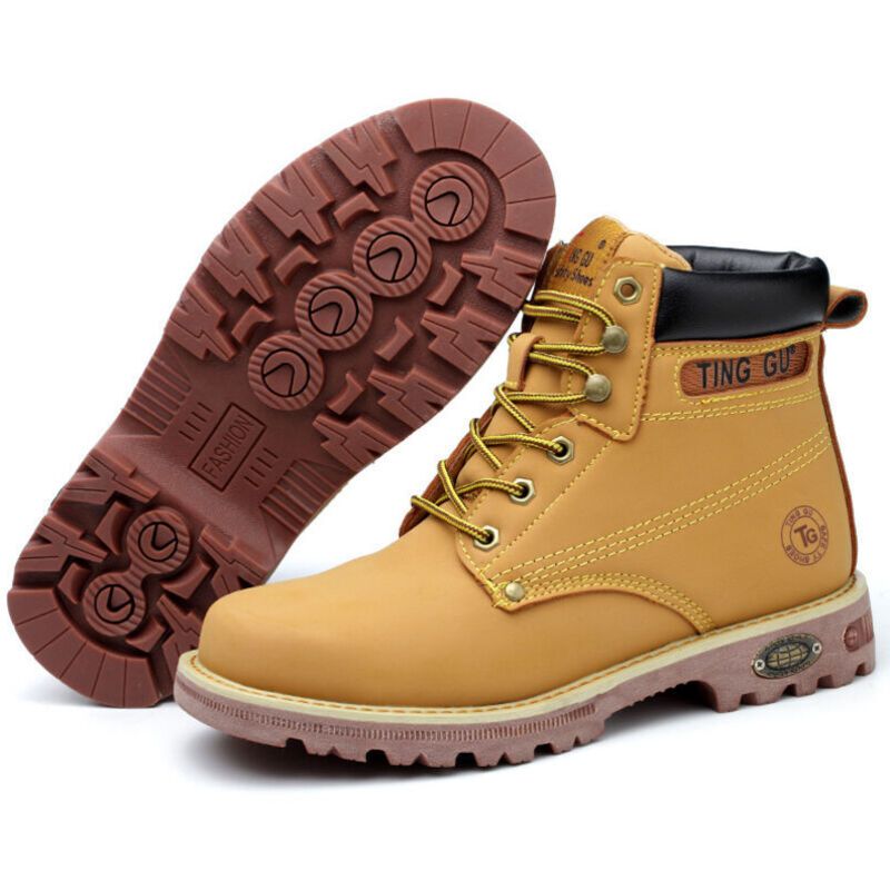 Chaussures de sécurité montantes jaunes, antidérapantes, anti-écrasement et anti-perforation - 39