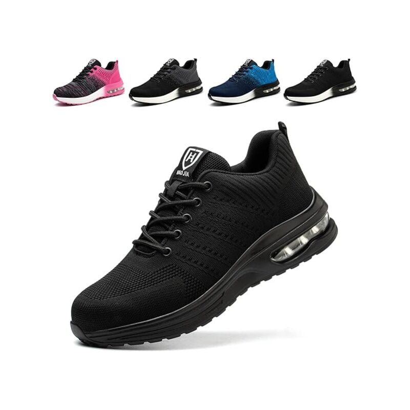 Chaussures de Sécurité Hommes Femmes Légère Basket de Sécurité Respirante Confortable Chaussure de Travail avec Embout en Acier, Bleu Taille 41