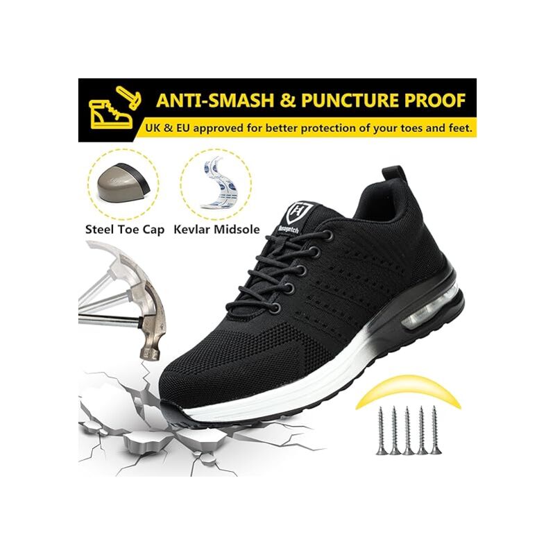 Chaussures de Sécurité Hommes Femmes Légère Basket Securite Confortable Antidérapante Chaussures de Travail Respirantes 45